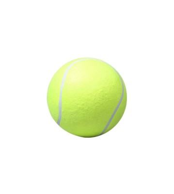Jucarie pentru caini, minge de tenis gigantica, 24 cm, Polyester, Cauciuc, Alb, Galben foto