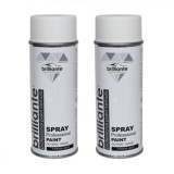 Vopsea Spray Brilliante Alb Mat RAL 9003, 2 x 400ml. Acrilica Universală Metal, Lemn, Plastic
