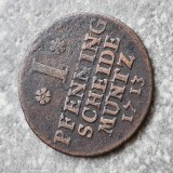 I PFENNING 1713 , GERMANIA