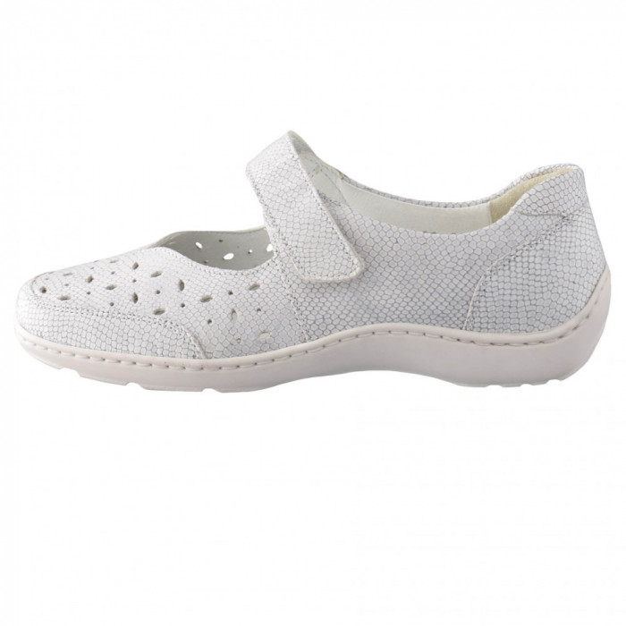 Pantofi damă, din piele naturală, marca Waldlaufer, 496325-113-211-27-04, alb murdar