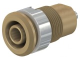 Soclu banană 4mm 24A 1kV maro nichelat alamă