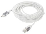 Cablu USB 3.1 RJ45 - USB C nichelat 7,5m alb Goobay