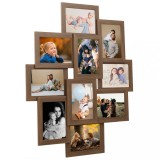 Ramă Foto Colaj 10 Poze (10x15cm) Maro Deschis MDF vidaXL Decorativă