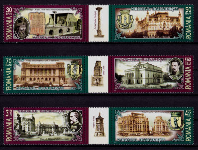 2007 &amp;quot; Vechiul Bucuresti &amp;quot;, LP 1763 - serie in perechi cu viniete, MNH foto