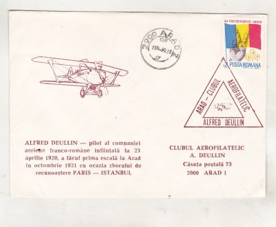 bnk fil Plic ocazional Arad 1990 - Clubul aerofilatelic Alfred Deullin foto