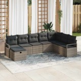 VidaXL Set de canapele pentru grădină 8 pcs Gri 287 x 177 x 85 cm