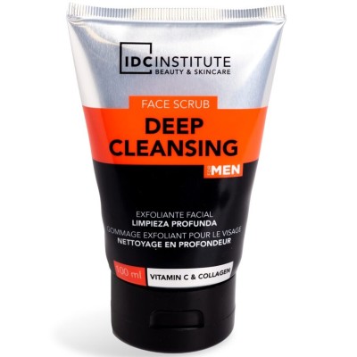 Scrub de față pentru barbati cu Vitamina C și colagen, curățare profundă, IDC Institute 42145, 100 ml foto