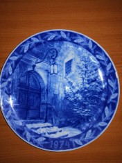 Farfurie de colectie de perete portelan albastru Edelstein Bavaria Germania