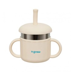 Cana din silicon cu pai si interior din inox,220 ml,