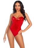 Body cu paiete rosii - Sequin Boned Crotch Leg Avenue