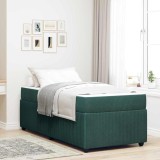 VidaXL Cadru de pat cu saltea Verde &icirc;nchis 100 x 200 cm Catifea