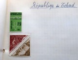 Lot Timbre Ciad 1961 - Timbru Triunghiular Dublu Rinocer, Gazelă Dorcas - MNH/Nefolosite -GB