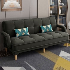 Canapea Clara 200x78x62 cm Rabatabila Stofa Gri Inchis