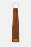UGG eșarfă din amestec de l&acirc;nă CHUNKY culoarea maro, cu imprimeu, 102787