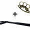 Set baston telescopic din otel, negru, 64 cm si box cranii