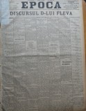 Ziarul Epoca, 10 Decembrie 1899 ; Discursul Domnului Fleva