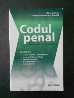 SEBASTIAN CONSTANTIN MIERLITA - CODUL PENAL (2016) foto