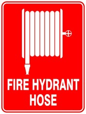Fire hydrant hose signs foto