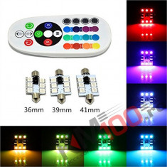 Set LED-uri RGB SOFIT 39mm pentru plafoniera cu telecomanda. foto