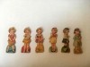 * Set 6 fetite de carton (6cm), vintage, vechi, deosebite, in cutie de plastic