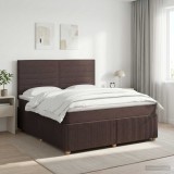 Cumpara ieftin Pat boxspring cu saltea Maro inchis 160 x 200 cm Tesatura