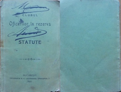 Clubul Ofiterilor in rezerva ; Statute, 1905 foto
