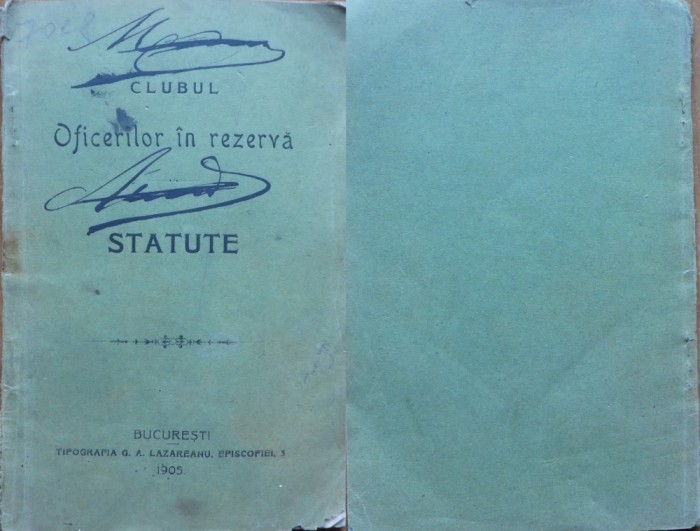 Clubul Ofiterilor in rezerva ; Statute, 1905