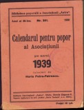 857SPN Calendarul pentru popor al Asociațiunii pe anul 1939 semnătura Meteș