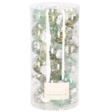Set globuri de Craciun Inedit, 24 bucati, 5cm, transparente si verde Household NewTrend