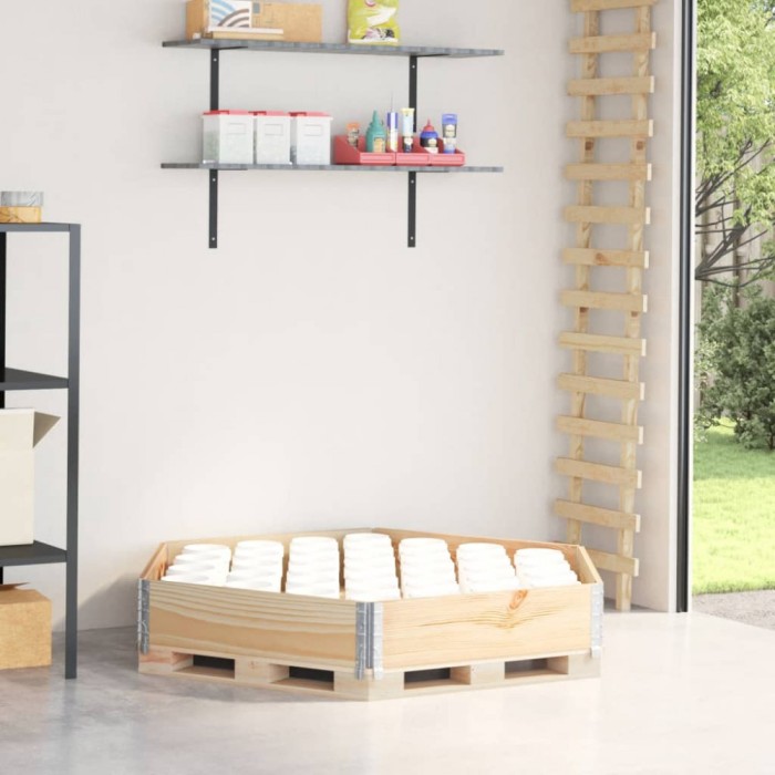 Gossi strat inaltat, 160x160 cm, lemn masiv pin, hexagon