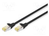 Patch cord DIGITUS RJ45 S/FTP Cat 6a LSZH 0,7m negru