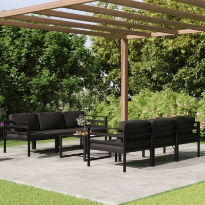Gossi set mobilier de gradina cu perne, 7 piese, antracit, aluminiu foto