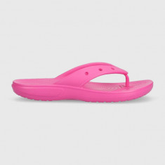 Crocs șlapi Classic Flip femei, culoarea roz, cu toc plat, 207713 207713.6UB-6UB