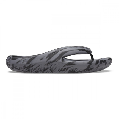 Șlapi Crocs Classic Mellow Marbled Flip Negru - Black/Charcoal foto