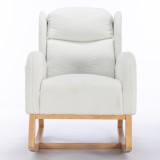 Scaun balansoar modern cu husă din material Teddy, Alb | Aosom Romania