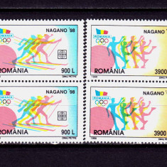 RO 1998 ,LP 1447 , "Jocurile Olimpice de Iarna , Nagano" , serie pereche V ,MNH