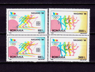 RO 1998 ,LP 1447 , &amp;quot;Jocurile Olimpice de Iarna , Nagano&amp;quot; , serie pereche V ,MNH foto