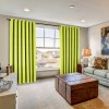 Draperie din catifea cu inele negre, Madison, 150x210 cm, densitate 700 g/ml, Lime, 1 buc