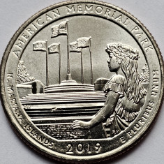 25 cents / quarter 2019 USA, Northern Mariana, American Memorial, unc, litera P
