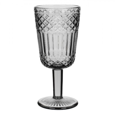 Pahar din Sticla cu Picior, Squared, Gri, Diametru 7.5 cm, Inaltime 17.5 cm, Capacitate 0.28 L foto
