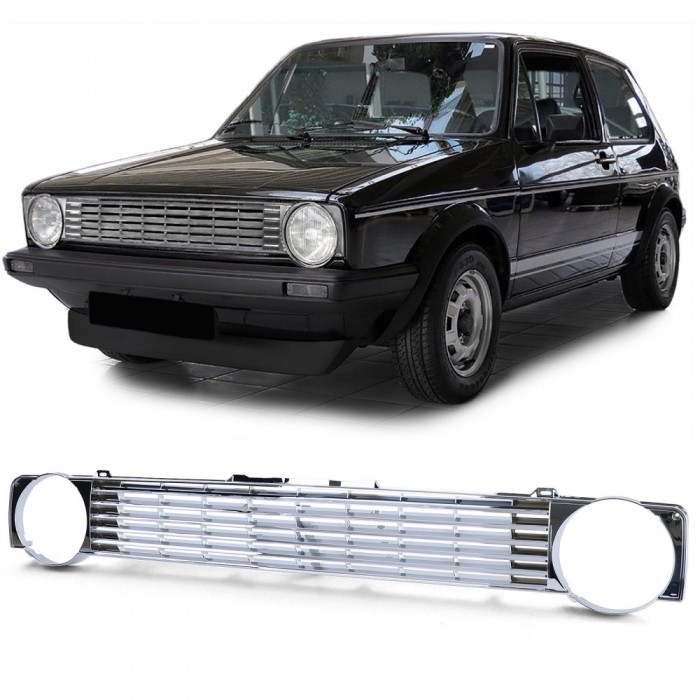Grila sport fara emblema VW Golf 1 MK1 CROM NOU