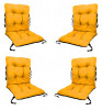 Set 4 Perne sezut/spatar pentru scaun de gradina sau balansoar, 50x50x55 cm, culoare galben, Palmonix