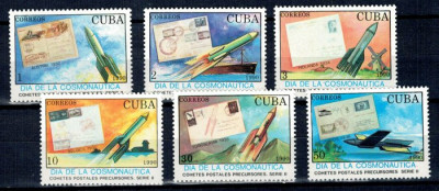 Cuba 1990 - Ziua Cosmonauticii, timbru pe timbru, serie neuzata foto