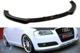Spoiler Maxton Design potrivit pentru bara de protectie frontala standard a Audi A3 8P 2008-2013, lac negru Performance AutoTuning