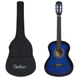 Cumpara ieftin Chitară clasică pentru &icirc;ncepători, cu husă, albastru, 3/4 36&quot;