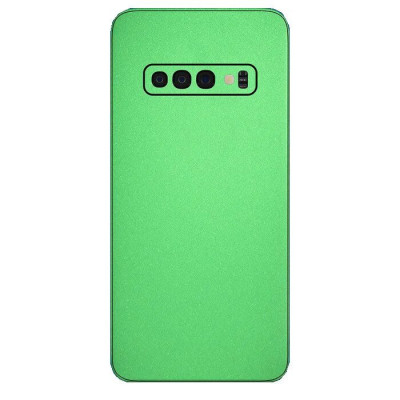 Set Folii Skin Acoperire 360 Compatibile cu Samsung Galaxy S10 Plus (Set 2) - ApcGsm Wraps Glow Green foto