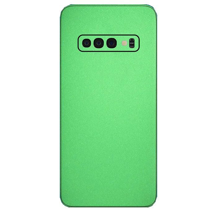 Set Folii Skin Acoperire 360 Compatibile cu Samsung Galaxy S10 Plus (Set 2) - ApcGsm Wraps Glow Green
