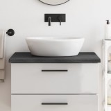VidaXL Blat de baie, gri &icirc;nchis, 80x60x(2-4) cm, lemn masiv tratat
