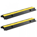 Cumpara ieftin Rampe de protecție cabluri, 2 buc., 1 canal, cauciuc 100 cm, vidaXL