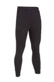 Pantaloni Sport Barbati Joma Montana Cuff Negri - Bumbac Fleece, Buzunare Laterale, Fermoar Calcai, Snur Talie